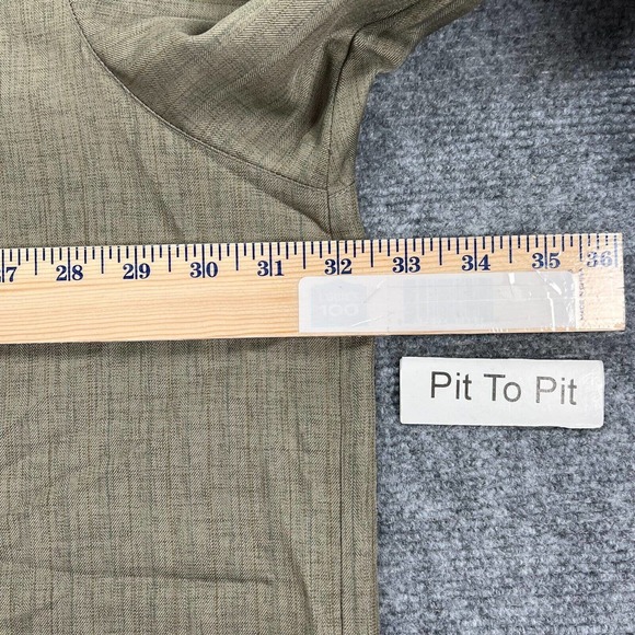 Vintage IQ Button Up Shirt Mens 3XL Green Long Sleeve Fabric Buttons USA Made - Picture 8 of 11